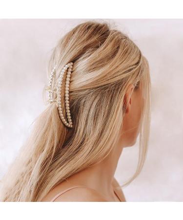 SEMATA 5pcs Pearl Hair Clips Large Hair Claw Clips for Thick Hair and Thin Hair  Cute Pearl Hair Claw Hair Clips for Women and Girls Non-Slip Strong Pearl Hair Accessories for Women and Girl 1A-Pearl Hair Clips - Buy Online on GoSupps.com