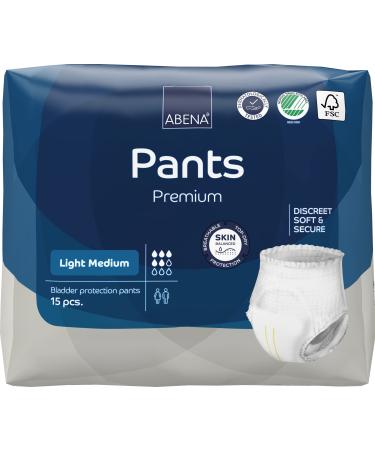 Abena Incontinence Pants Light Eco-Friendly Incontinence Pants for Men & Women Comfortable Protective & Discreet Fast Absorption Sustainable Incontinence Pads - M0 900ml 32-43" Waist 15PK Medium Single