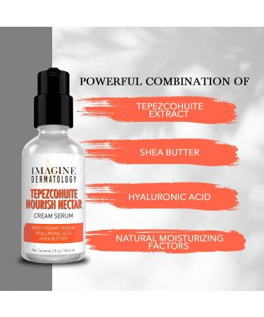 Tepezcohuite Nourish Nectar: Concentrated Hyaluronic Acid & Shea Butter Cream Serum - Unscented Paraben-Free Made in USA (2 fl oz - Buy Online on GoSupps.com