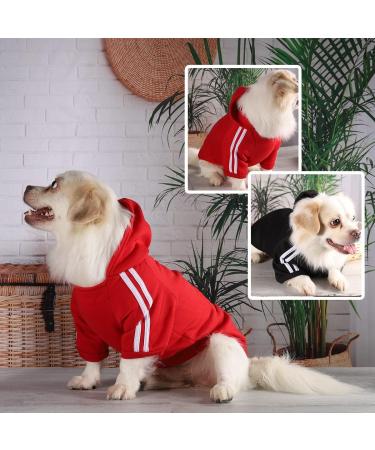 Dog Sweater for Small Dogs | Cute Cotton Hoodie for Puppies & Cats | Warm Pullover XS in Black & Red - International Shipping Available - Buy Online on GoSupps.com