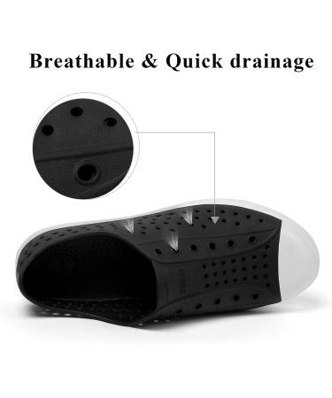 SAGUARO Lightweight Garden Clogs Water Shoes - Black/White - Size 9.5 Women/7.5 Men - Buy Online on GoSupps.com