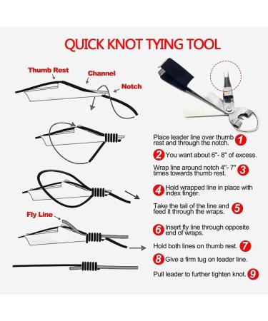 HIBD Fishing Quick Knot Tying Tool - Stainless Steel 4 in 1 Tool with Fly Line Clippers, Hook Sharpener, and Zinger Retractor - 2 Sets (Silver and Black Body with Red Grips) - Buy Online on GoSupps.com
