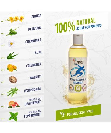 Verena Sport Massage Oil with Arnica Aloe & Calendula - Boost Joint & Muscle Recovery for Training & Sports - Buy Online on GoSupps.com