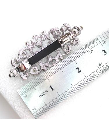 Faship Red Crystal Floral Hair Barrette Clip - Elegant Hair Accessory - Buy Online on GoSupps.com