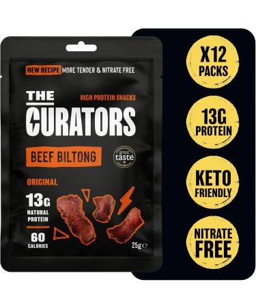  THE CURATORS THE CURATORS Original Beef Biltong Set of 12 packs of 12 protein-rich and gluten-free appetizers 28 g - Buy Online on GoSupps.com