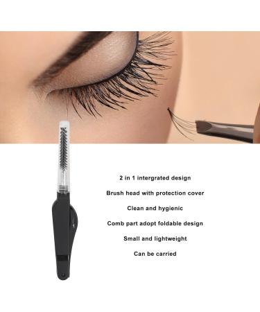 Eyelash Comb Brush Tools Eyelash Brush Eyebrow Comb Hygienic Portable Reusable for Makeup (Black) - Buy Online on GoSupps.com