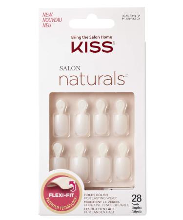 Kiss Salon Naturals Double Take artificial nail set 28 nails + glue white - 32 g