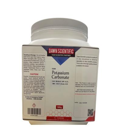 Potassium Carbonate K2CO3 99% ACS Grade Powder 500Gm