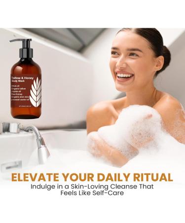  Nuvilo Women's sebum and honey body wash natural moisturizing cleanser with organic tallow and honey gentle shower gel for dry and sensitive skin. (6 pcs) - Buy Online on GoSupps.com