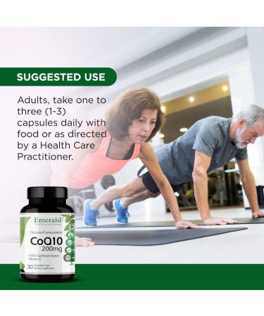 EMERALD LABS CoQ10 200mg - Premium Heart & Energy Supplement with Vitamin E | 30 Capsules for Antioxidant & Circulation Support - Buy Internationally - Buy Online on GoSupps.com