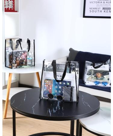 12 Pack Clear Stadium Approved Tote Bags with Handles - 12x12x6 Inch Transparent Plastic Bags for Work, Sports, Concerts - Buy Online on GoSupps.com