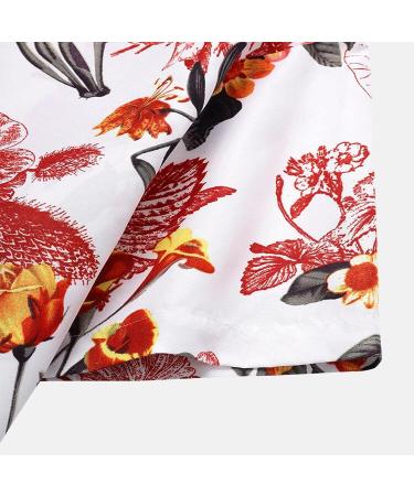 Mens Hawaiian Shirt Short Sleeve Floral Print Button Down Beach Casual Top - Dark Gray Navy, Medium - Buy Online on GoSupps.com
