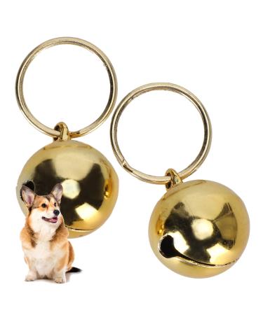 2pcs Rust Anti Lost Copper Bells Extra Loud Pair of Cat & Dog Brass Portable Bells Collar Charm Bells for Save Birds & Wildlife gold