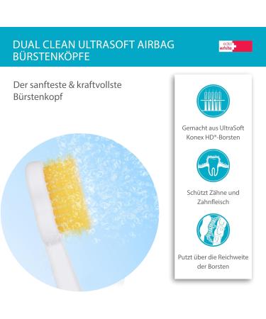 Edel White Dual Clean Ultrasoft Airbag Brush Heads | Refill Pack for Noble+White Sound Toothbrushes - 2 Pieces - Buy Online on GoSupps.com