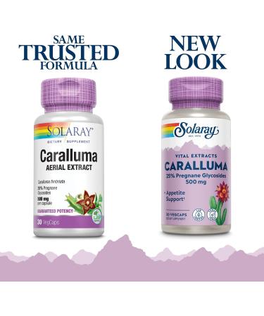 Solaray Caralluma Aerial Extract 500mg - 30 VegCaps for Natural Weight Management - Buy Online on GoSupps.com