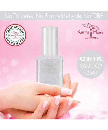 Karma Organic 2 in 1 Base Coat and Top Coat Nail Polish - Non-Toxic Vegan Formula for Long-Lasting Strength and Shine (0.43 FL oz) - Buy Online on GoSupps.com
