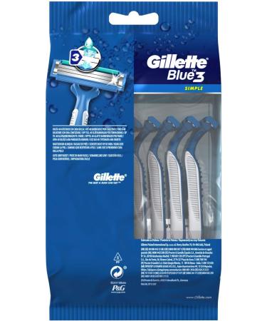 Gillette Blue 3 Disposable Razors for Men - Triple Blade Moisture Strips 8 Razors (4 Pack) - International Shipping Available - Buy Online on GoSupps.com