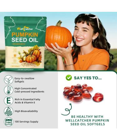 Pumpkin Seed Oil with Saw Palmetto Softgels: Organic 3000mg Pumpkin Seed Oil Capsules Cold Pressed for Hair Growth Bladder & Prostate Health Support with Black Seed Oil Zinc Per Serving 100 Servings - Buy Online on GoSupps.com