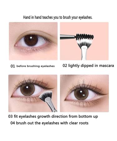 TEONEI Fan Mascara Brushes - 2Pcs (Bent) | Eyelash, Eyebrow, and Eye Shadow Makeup Tools - Buy Online on GoSupps.com