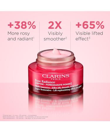 Clarins Super Restorative Rose Radiance Face Moisturizer - 2-in-1 Anti-Aging & Radiance Booster for Mature Skin - Radiance Peptides - All Skin Types - 1.7 oz - Buy Online on GoSupps.com