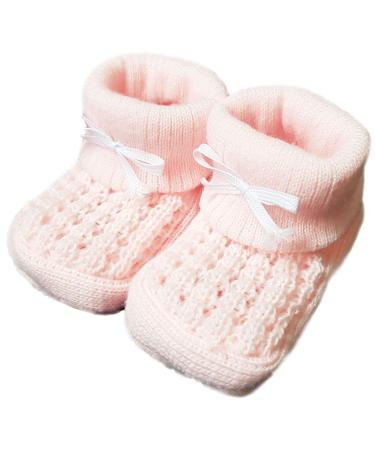 Royal Icon Baby Booties 0-3 Months Warm and Safe Baby Slippers Newborn Booties for Babies Baby Boys Girls Boots Soft Stylish Booties Ri403 0 Months Pink Ri1045