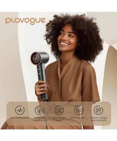 Plavogue Dual Voltage Hair Dryer - 200 Million Ionic 1500W Travel Blow Dryer with Fast Drying 4 Temps & 3 Speeds - Buy Online on GoSupps.com