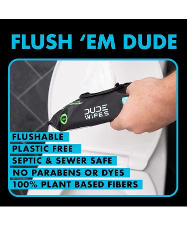Dude Flushable Adult Wipes & Toilet Spray Combo - 18 Pack, Unscented with Vitamin-E & Aloe - Stank Eliminator Fragrance Free - 864 Wipes + 1 Spray - Buy Online on GoSupps.com