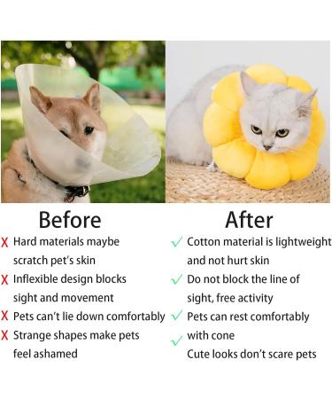 1 Piece Cat Cone Collar Soft Cute Sun Flower Neck Cat Cones Adjustable Pet Recovery Collar for Cats Kittens Puppies Soft Elizabethan Collar Prevent Licking Biting Protect Wounds - Buy Online on GoSupps.com