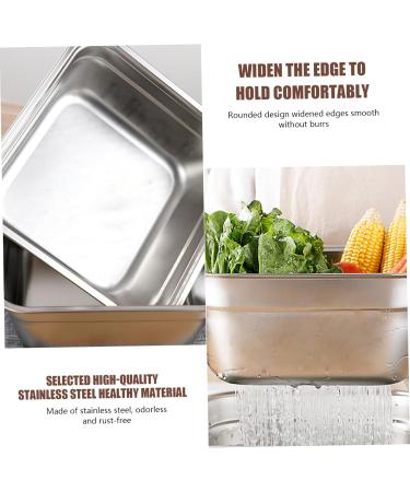 Stainless Steel Tub Dish Tub Stainless Steel Wash Tub 12'' Square Wash Basin Stable Flat Bottom Vegetable Washing Basket with Smooth Wide Edge Washing Up Bowl Multi-Purpose Dish Pan - Buy Online on GoSupps.com