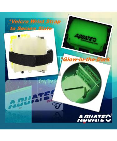 AQUATEC Dive Wrist Slate - Scuba Wrist Writing Slate - Glow-in-The-Dark - Velcro Wrist Strap - 3 Multi-Page Design - Buy Online on GoSupps.com