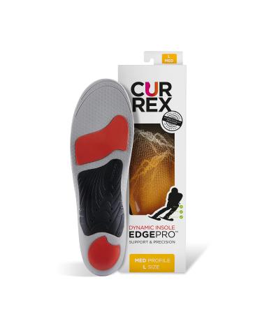 CURREX EdgePRO Insole - Men Women & Youth Dynamic Support Insole - Shock Absorption Cushioning Anatomic Support & Super Grip - for Cross-Country Skiing Downhill Skiing & Snowboarding Medium Arch - Yellow L (Mens 9-10...