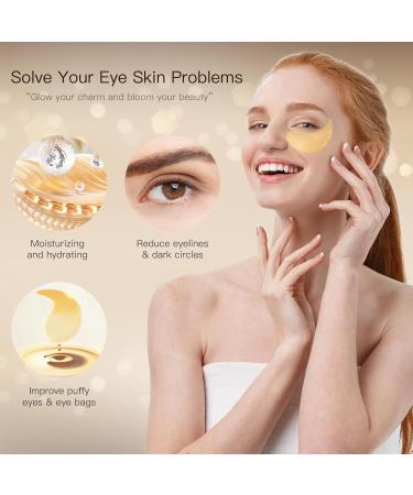 Under Eye Patches - 24K Gold 60PCS | Reduce Dark Circles Puffiness & Fine Lines | Collagen Skin Care - Buy Online on GoSupps.com