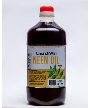 Churchwin Neem Oil  Cold-Pressed Neem oil  For All Skin Types  Moisturizer and Hair Nourisher  Premium Quality  1 Liter (34 fl oz)