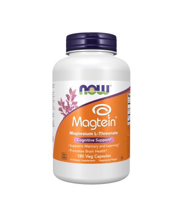 Now Foods Supplements Magtein Magnesium L-Threonate Cognitive Support* 180 Veg Capsules 180 Count (Pack of 1)