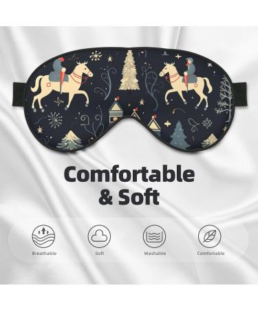BREAUX House Deer Tree Christmas Print Double Sided Eye Mask | Blackout Sleep Mask for Women & Men - Perfect Gift for Holidays - Buy Online on GoSupps.com