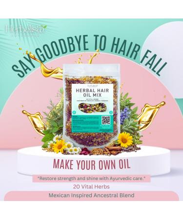 HERBALISTA Premium Herbal Hair Oil Mix 3.5oz (100g) | 20 Mexican-Inspired Ayurvedic Herbs | Longer-Looking Hair Stronger-Feeling Roots Fuller Volume & Natural Shine | DIY Oil Infusion | Hair Care - Buy Online on GoSupps.com