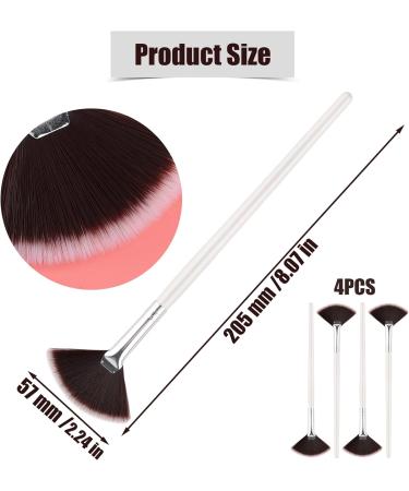 SAVITA 4Pcs Fan Brushes Fan Mask Brush Soft Facial Brushes Tools Facial Mask Applicator Brush Face Mask Brushes Makeup Brushes for Peel Sleeping Mask Mud Mask Makeup(Gradient Brown) 20.5cm/8 inches gradient brown - Buy Online on GoSupps.com