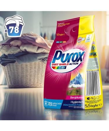 PUROX COLOR 5.5 kg Washing Powder - Premium Detergent in Foil Bag for Color Protection - International Shipping Available - Buy Online on GoSupps.com