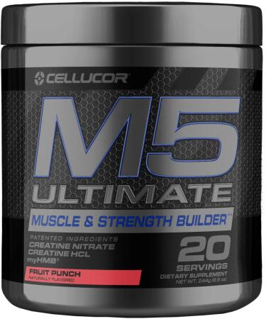Cellucor M5 Ultimate Post Workout Powder Fruit Punch, Muscle & Strength Building Supplement, Creatine Monohydrate + Creatine Nitrate + Creatine HCL + HMB, 20 Servings, 8.6 Ounce Fruit Punch 20 Servings (Pack of 1)