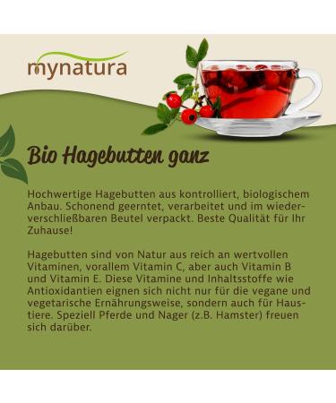  mynatura Mynatura Organic Dried Rosehips - Rosehip Fruits - Vitamin C - Dog Rose - Hedge Rose - Natural Product - In a bag (1000 g) - Buy Online on GoSupps.com