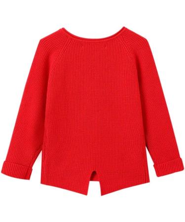 SMILING PINKER Toddler Girls Knit Cardigan | Soft & Warm Sweater with Pockets | 4-5 Years | Red - Buy Online on GoSupps.com