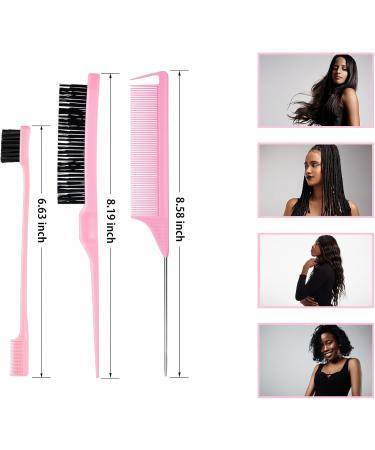 6 Pcs Wig Kit for Lace Front Wigs for Beginners Cosplay Women Girls 113g Edge Control Wax Pomade Styling Gel 15g Hair Wax Stick Bristle Brush Rat Tail Comb Edge Brush Elastic Wig Band - Pink - Buy Online on GoSupps.com