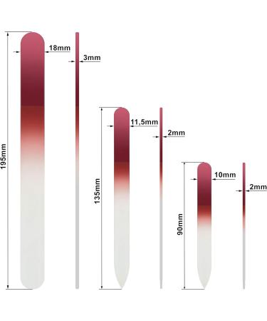 Glass file - Mont Bleu Set of 3 Crystal Nail Files in Pouch - Personalised gifts for women - Genuine Czech Tempered Glass - Handmade in Czech Republic - Glass Nail Files for Natural Nails Cayenne Red - Buy Online on GoSupps.com