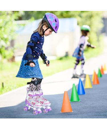 Kids Adjustable Roller Skates with Light-Up Wheels | Purple | Sizes J10-J13 to 3-6 | Ideal for Girls and Teens | Outdoor Skating for Beginners & Advanced | Ages 4-7 - Buy Online on GoSupps.com