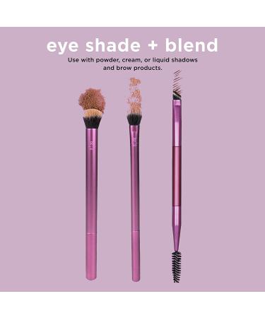 Real Techniques Eye Shade & Blend Trio: Vegan & Cruelty-Free 3-Piece Set for Eyeshadow, Liner, and Brow Grooming - Buy Online on GoSupps.com