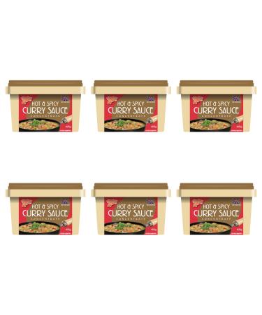 Goldfish Hot & Spicy Curry Sauce Concentrate 405g (Pack of 6) - Authentic Flavor for Homemade Curry Dishes | Fiery Flavor | Traditional Spices
