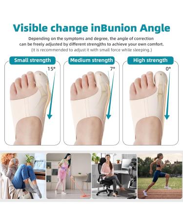 DINGBLUE Bunion Corrector for Women Men Adjustable Bunion Splint Big Toe Straightener Toe Separators for Overlapping Toes Soft Bunion Socks for in Shoes - Day And Night Pain 1 Pair (L) - Buy Online on GoSupps.com