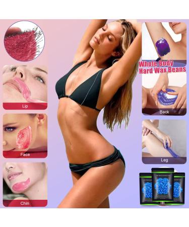 Wax Beads for Hair Removal - Auperwel Hard Wax Beans for Brazilian, Face & Legs - Painless Waxing, 10.5oz, 3 Packs, Chamomile - Buy Online on GoSupps.com