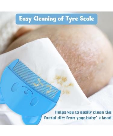 2 Pcs Baby Comb and Hair Brush Set - Toddler and Newborn Cradle Cap Comb in Blue - Buy Online on GoSupps.com