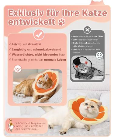 Supet Rewriter Cat Adjustable Hen Collar - Post-Surgery Recovery Cone (Grapefruit) | Comfortable Healing Solution for Cats (Neck: 14-23cm) - Buy Online on GoSupps.com